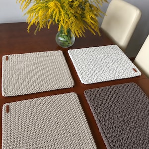 Tovaglietta Americana in Corda di Cotone 5 mm.Tovaglietta Rettangolare. Decorazione Tavola.Misura Personalizzata.