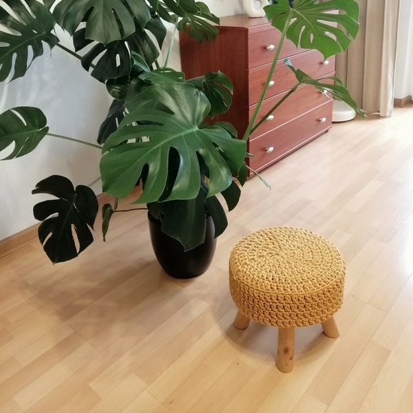 Housse pour tabouret rond, chaise en bois, diamètre 16 pouces.