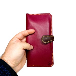 Handmade Leather Passaport Wallet Geo PW9 / Unique design / The very first piece - Handcrafted by Pavel Atelier