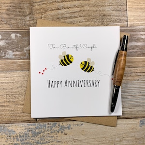 Jahrestags-Karte zu einem Bienen-utiful Paar - Comedy Paar Von Bee Design