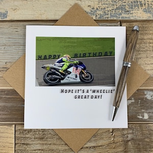 Motorbike Birthday Card - Watercolour Effect Picture - Posts Worldwide - Direct to you or recipient
