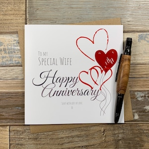 Carte d'anniversaire - Joyeux anniversaire - À ma femme spéciale - Carte d'anniversaire simple - Carte d'anniversaire personnalisée