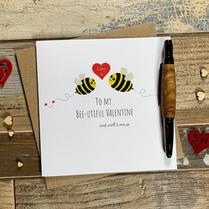 A mi Bee-utiful Valentine - Humorous Bee Valentines Card - Barcos en todo el mundo - Puede ser personalizado