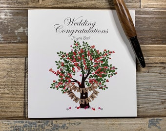 Wedding Congratulations Card - Can Be Personalised - Worldwide Postage Available