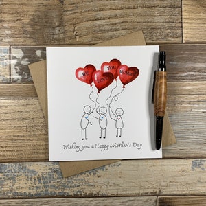 La famille vous souhaite une bonne fête des mères - Carte pour la fête des Mères - Peut être personnalisée