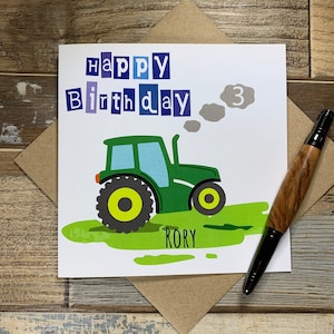 Kindertractor-verjaardagskaart - Gratis personalisatie - Verzending wereldwijd
