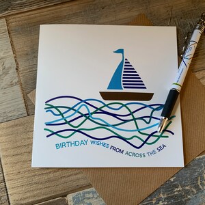 Biglietto di auguri di compleanno con auguri di compleanno da oltremare - Biglietto personalizzato per i propri cari che vivono oltremare