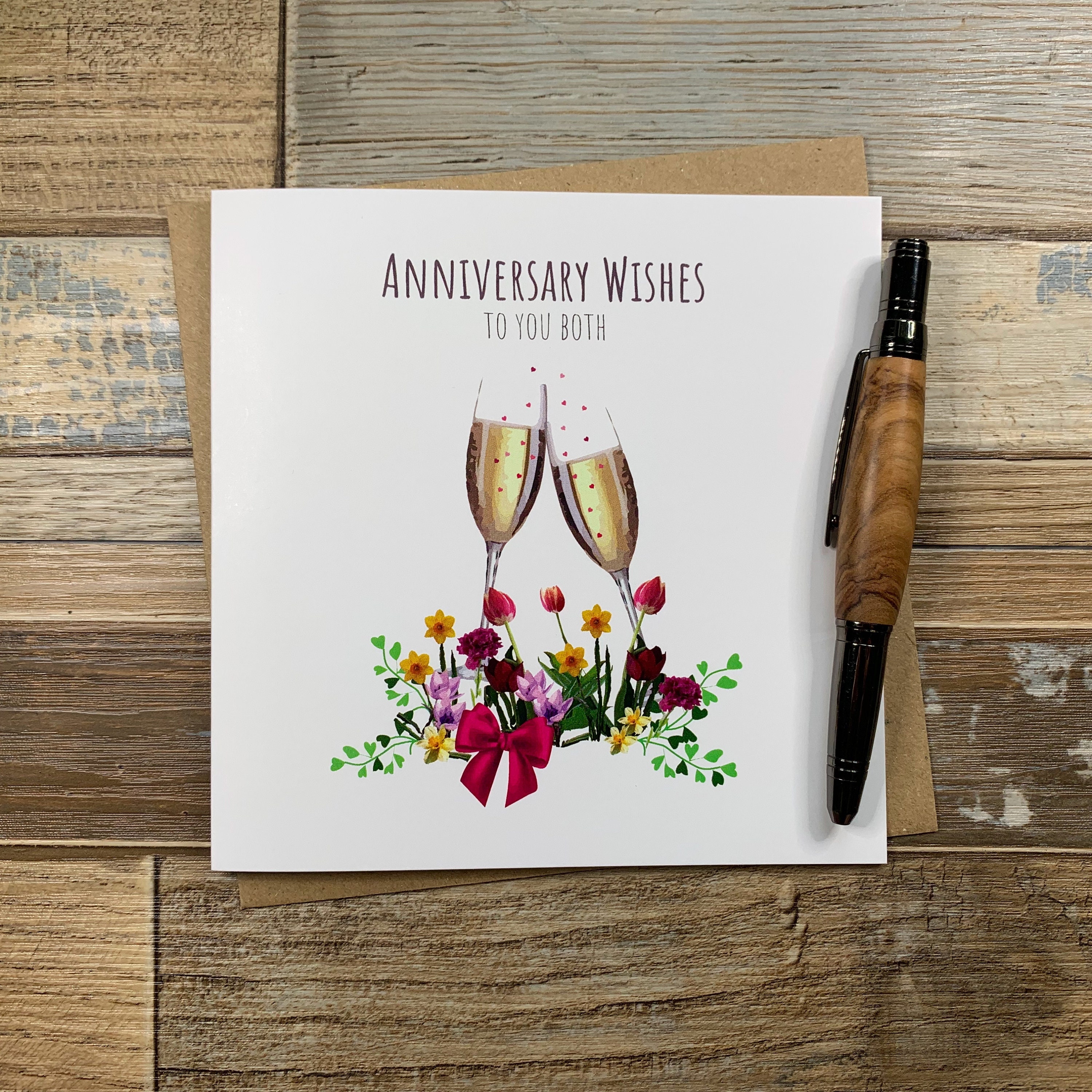 Personalized Anniversary Card With Couples Names Customized Happy