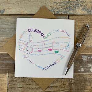 Verjaardagskaart Liefde Muziekstijl Wordle Word Are Design - Verjaardagskaart muzikant - Verzending wereldwijd - Gepersonaliseerd