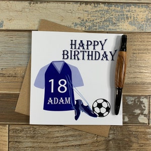 Carte d’anniversaire de football Conception de chemise personnalisée - Joyeux anniversaire - Navires dans le monde entier