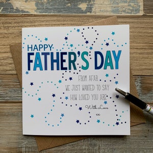 Tarjeta del Día del Padre - Feliz Día del Padre - Desde lejos, solo queríamos decirte cuánto te amamos - Con amor xx - Envíos a todo el mundo - Reino Unido
