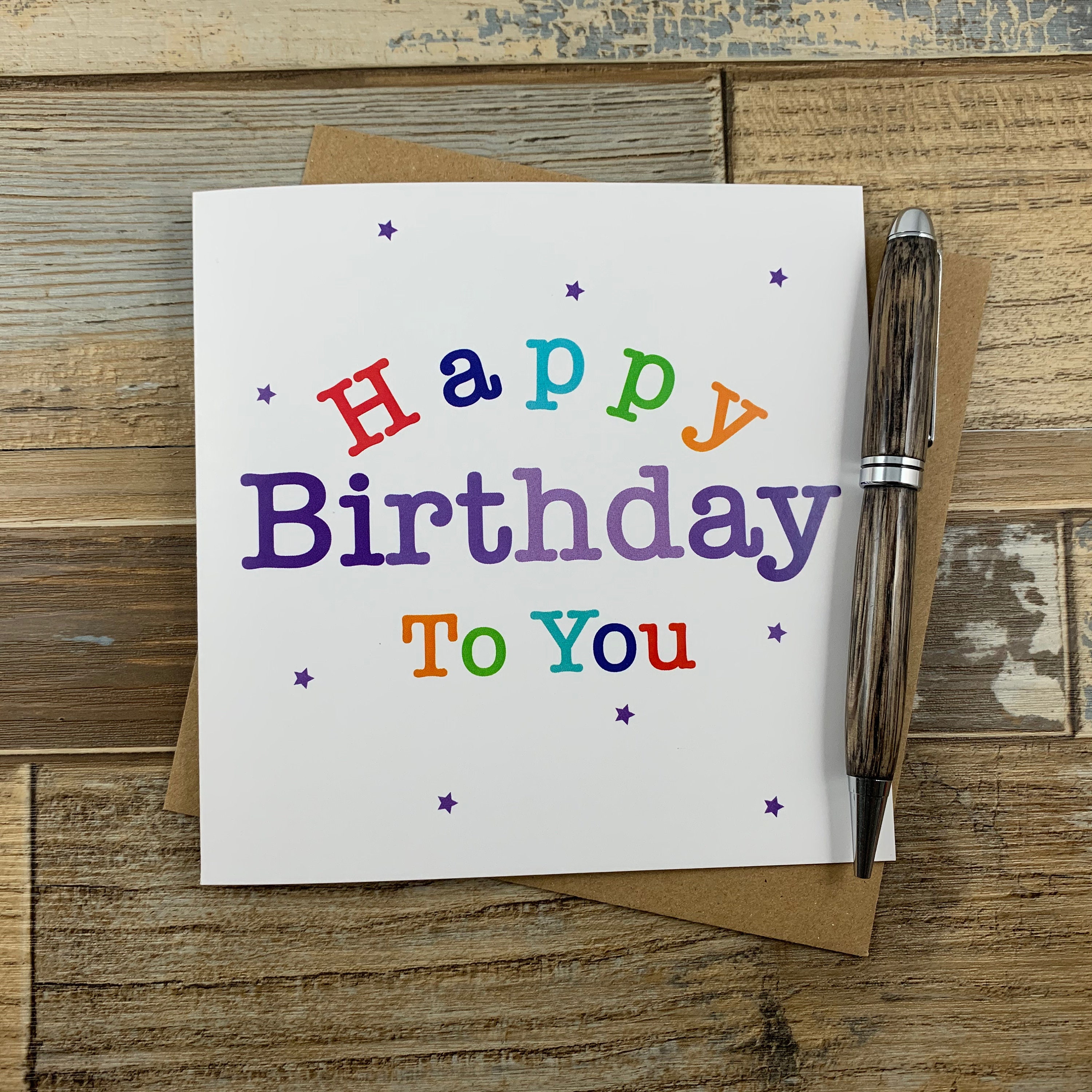 birthday card happy birthday to you colourful letters and etsy