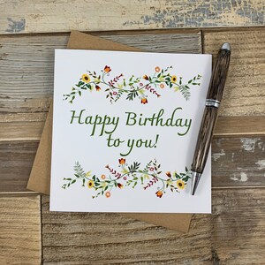 Biglietto di auguri di compleanno con fiori autunnali - Buon compleanno a te - Posts Worldwide