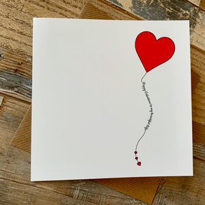 Hart ballon Valentijnsdag kaart kan worden gepersonaliseerd