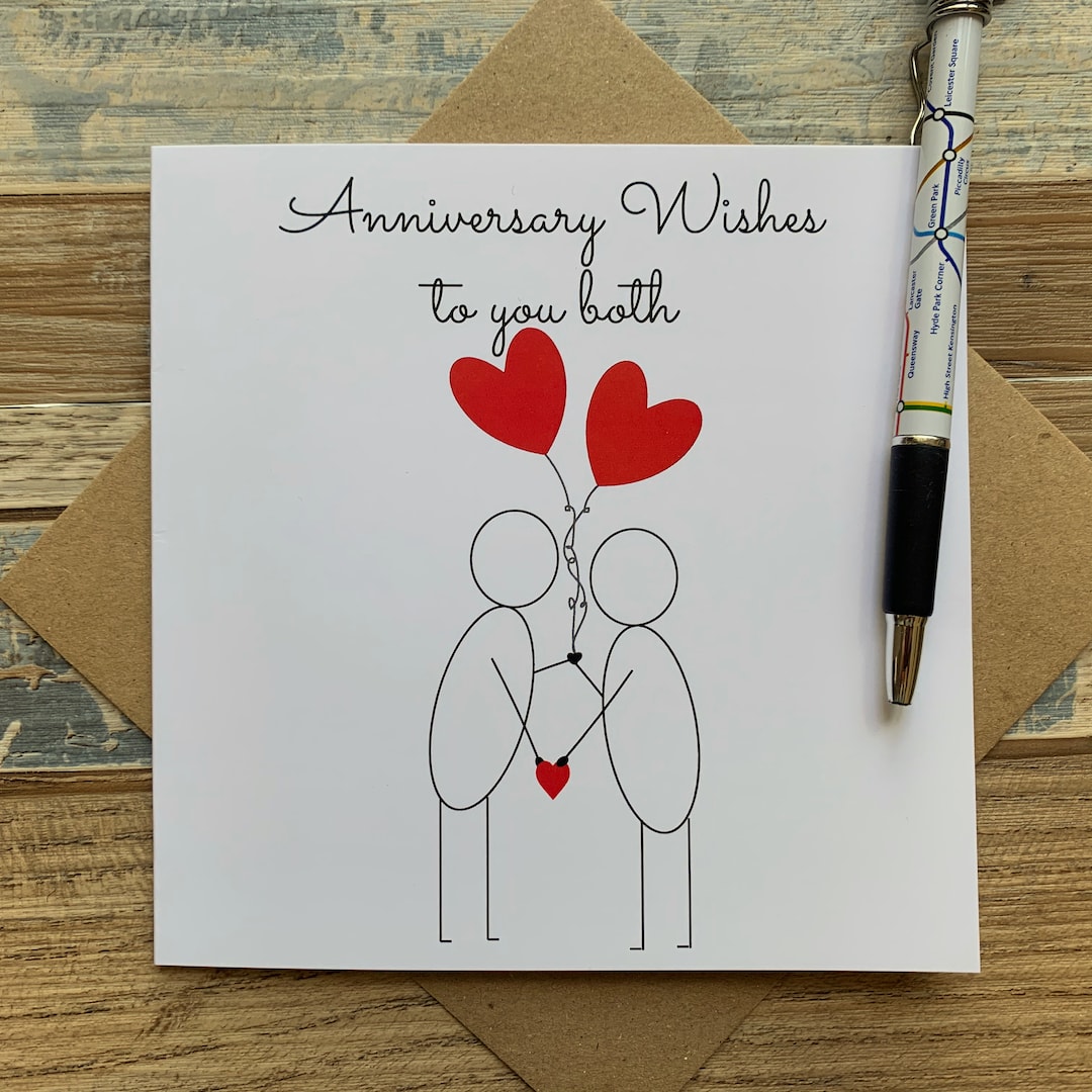 Anniversary Wishes to You Both Card - Stick Couple Anniversary Card ...