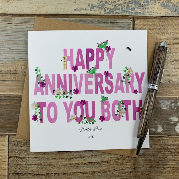 Anniversary Wishes Happy Anniversary To You Both Card Free Etsy