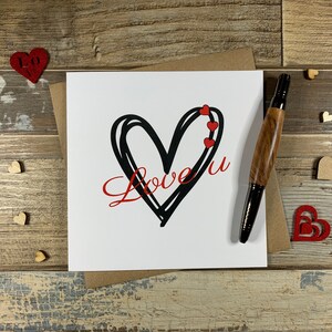 Love U Heart Design Valentines Card - Navires dans le monde entier - Peut être personnalisé