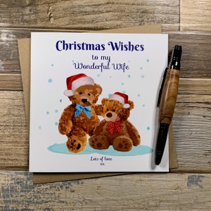 Carte de Noël pour ma femme - Design en peluche personnalisé