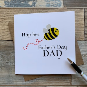 Vaderdagkaart - Hap-bee Fathers Day Dad - Happy Comedy Bee Design - Schepen wereldwijd - VK