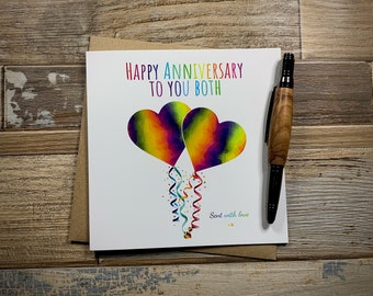 Happy Anniversary To You Both - Rainbow Pride Anniversary Card - Posts Worldwide