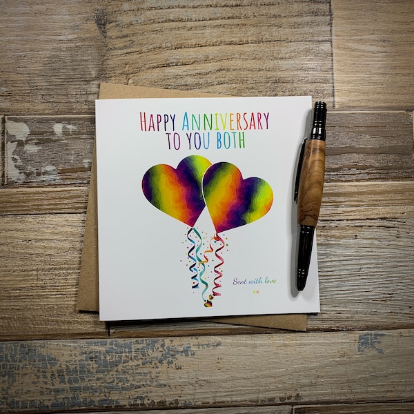 Happy Anniversary To You Both - Rainbow Pride Anniversary Card - Posts Worldwide