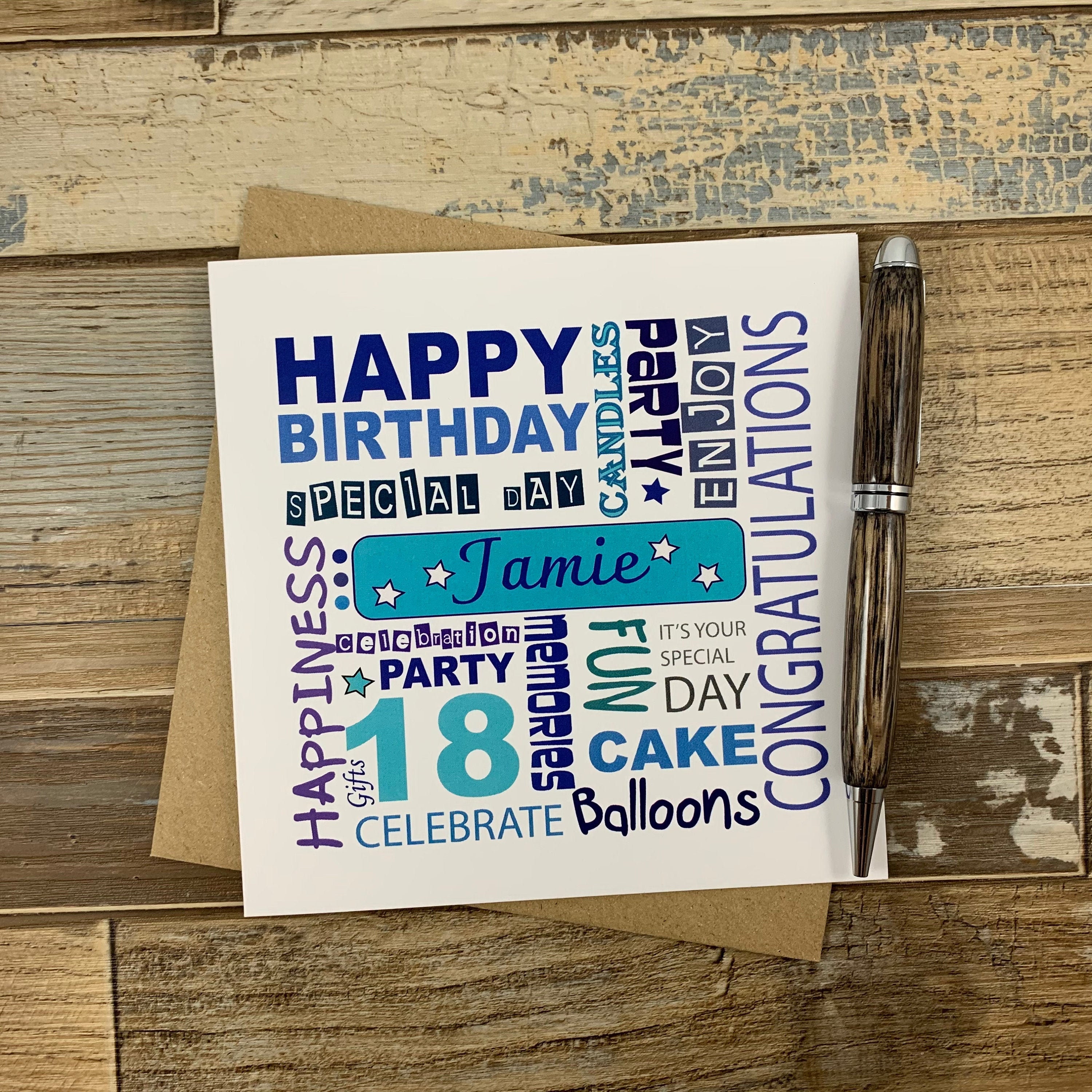 Personalised Wordle 18th Birthday Card Ships Worldwide Etsy UK