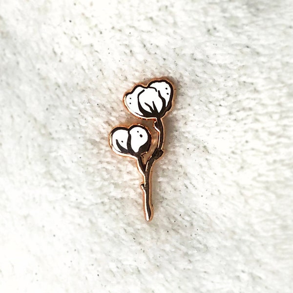 Rose Gold Cotton Plant Pin