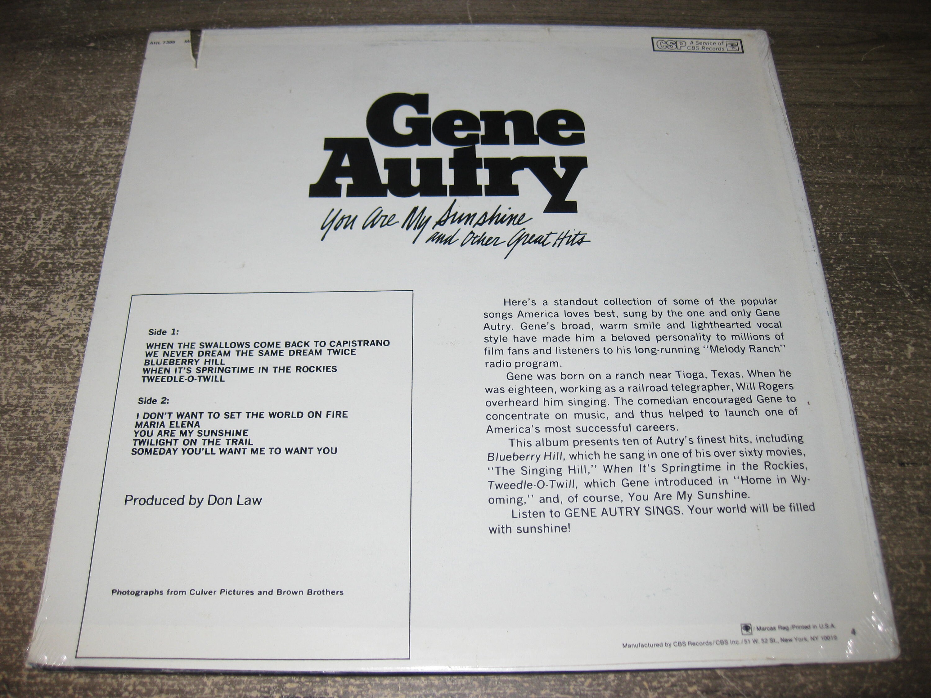 gene autry you are my sunshine
