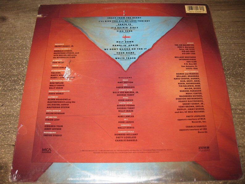 Bellamy Brothers Crazy From the Heart Vinyl 33 RPM Record - Etsy