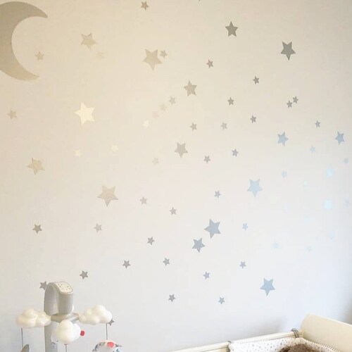Moon and Stars Wall Decals Moon Wall Stickers Star Wall Etsy UK