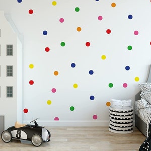 Colorful Polka Dot Wall Stickers | Wall Decals For Kids Rainbow Multi Color Wall Decor