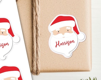 Christmas Present Label Santa Name Gift Sticker - Personalised Gift Sticker Labels For Kids, Friends & Family.