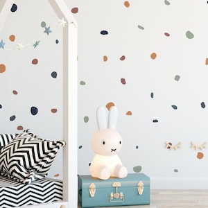 Pegatinas de pared de guardería de lunares irregulares Boho Chic para dormitorios de niños, calcomanías para niños