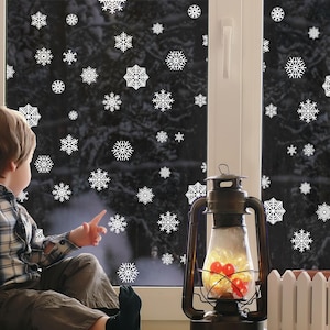 Snowflake Window Stickers Christmas Decorations - Removable Snowflake Window Decals For Kids Children&#39;s Home Shop Window Display