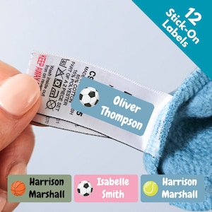 12 Stick On Kleding Kledinglabels voor kinderen Schooluniform Kleding Briefpapier Wasbare labeltags