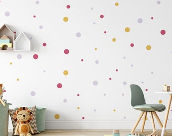 Girls Bedroom Wall Stickers, Wall Stickers For Nursery, Kids Wall Decals, Polka Dot Wall Art, Wall Stickers For Kids, Pink Wall Art