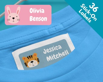 36 Clothing Labels For School Stick On no Iron Name Tags Personalized Labels For Kids Children