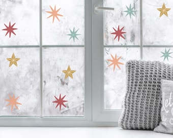 Christmas Window Decorations Stars Decorative Window Stickers Decals