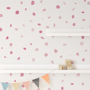 160 Pink Pastel Colour Polka Dot Wall Stickers