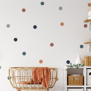 80 Boho Chic Rounded Polka Dot Wall Sticker Decals, Nursery Wall Stickers, Childrens Wall Stickers, Kids Wall Decals