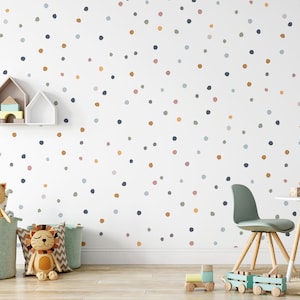 150 Mini Boho Chic Polka Dot Wall Stickers For Children's Bedrooms, Nursery Wall Stickers, Nursery Decals, Kids Wall Decals, Boho Decor