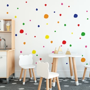 Multi Colour Polka Dot Blob Wall Stickers Dots Decals For Kids Room Nursery Children&#39;s Decor Removable 150 Pack