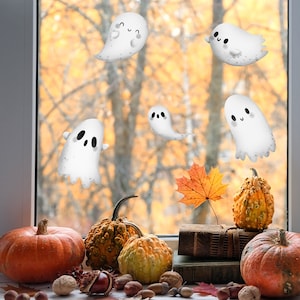 Flying Ghosts Halloween Window Stickers, Halloween Decorations, Decals Peel & Stick Removable Window Decal Cling Reusable