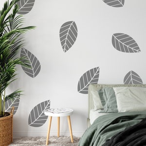 Large Botanical Leaves Wall Stickers (9 Pack)