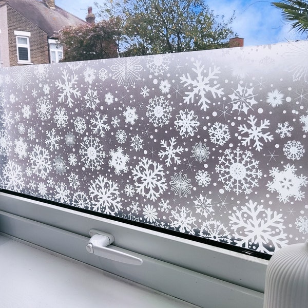 Fiocchi di neve Natale adesivo per vetrine - Window Privacy Film Xmas Decorazioni
