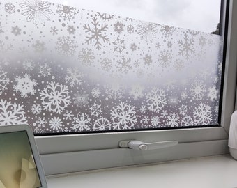 Snowflakes Christmas Window Sticker, Snowflake Window Film, Christmas Window Decor, Removable & Reusable Xmas Holidays Sticker