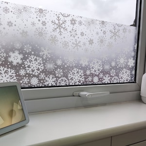 Snowflakes Christmas Window Sticker, Snowflake Window Film, Christmas Window Decor, Removable & Reusable Xmas Holidays Sticker