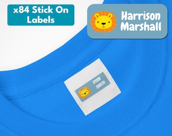 84 Stick On Animal Personalized Clothing Labels For School Children