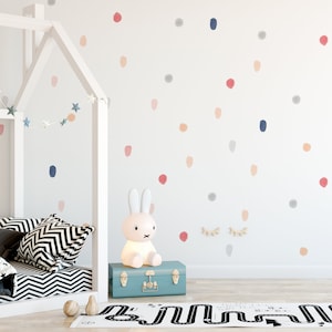 Watercolour Irregular Polka Dots Nursery Wall Stickers