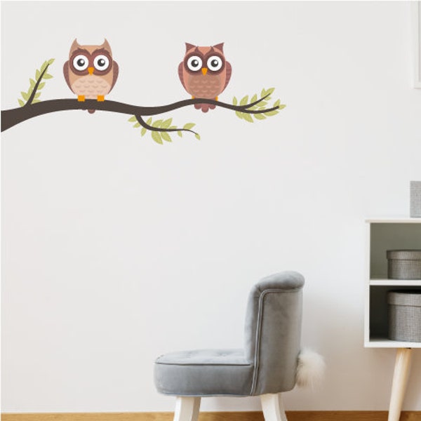 Owl Wall sticker, Owns In Tree Sticker, Birds Wall Stickers, Babies Wall Sticker, Kids Wall Art, Owl Decals, Nursery Decal Art, Artwork, 53